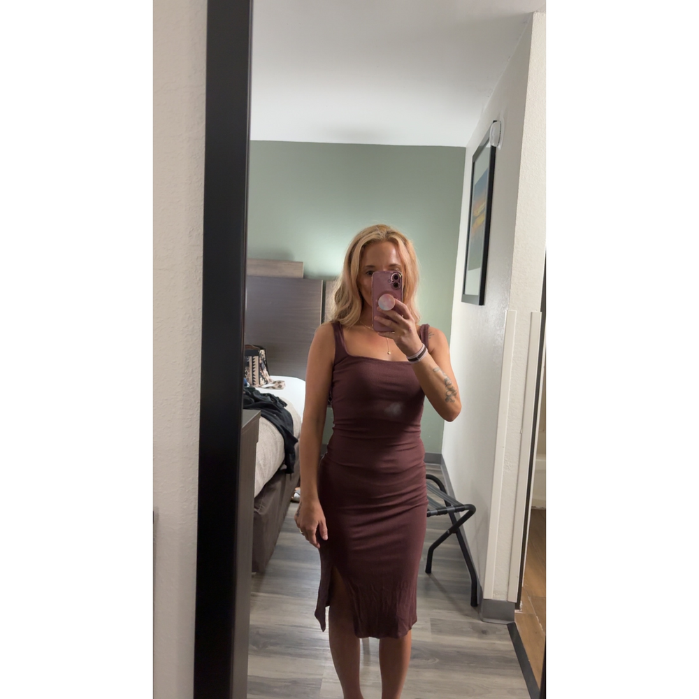 POPULAR 21 Women Brown Dress Size S - Picture 2 of 4